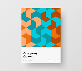 Modern corporate cover A4 design vector concept. Isolated geometric hexagons front page layout.