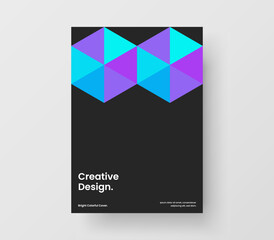 Modern pamphlet design vector illustration. Minimalistic geometric shapes handbill layout.