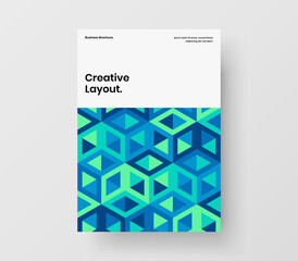 Premium mosaic hexagons cover illustration. Isolated front page vector design concept.