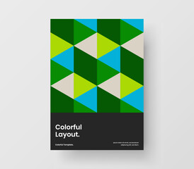 Creative geometric shapes corporate brochure illustration. Clean company cover A4 vector design concept.