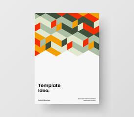 Trendy geometric hexagons annual report illustration. Amazing company cover vector design layout.
