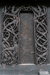 Älteste Stabkirche aus 1130 in Urnes am Lusterfjord, Norwegen