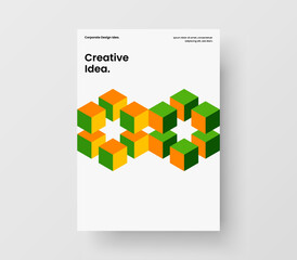 Colorful corporate brochure design vector layout. Simple mosaic shapes magazine cover template.