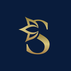 BEAUTY NATURAL CROWN BRAND LOGO DESIGN LETTER S