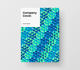 Amazing mosaic pattern pamphlet concept. Vivid cover A4 vector design illustration.