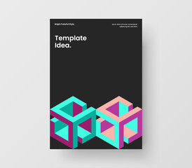 Abstract geometric shapes corporate brochure template. Multicolored leaflet design vector concept.