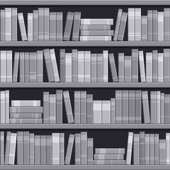 Four bookshelves. Variant bookshelves in shades of grey.