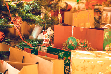 Christmas tree surrounded by presents