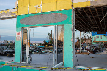 Building destroyed and gutted after Hurricane Ian