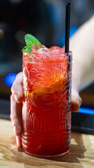 red lemonade served on the bar