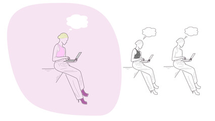 business girl sketch