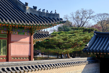 castle of emperor Changdeokgung Palace in Seoul, South Korea