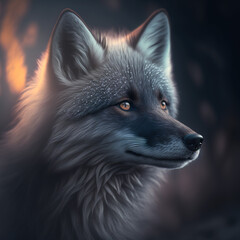 grey fox portrait