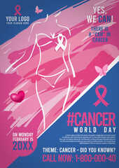 World Cancer Event Day in Vector Template