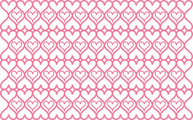 Abstract Hand Drawn Line, Outline Love Heart Shape Background Pattern