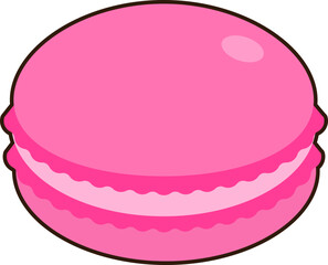 Macaron Dessert Icon Element illustration Flat Sticker Black Style