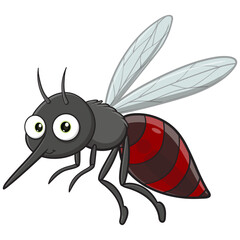 vector illustration of cute mosquito cartoon