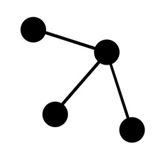 Atom bonding silhouette icon. Vector.