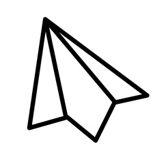 Simple paper airplane icon. Origami. Vector.