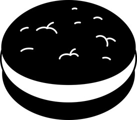 Whoopie Sandwich Marshmallow Dessert Icon Element illustration Semi-Solid Black and White