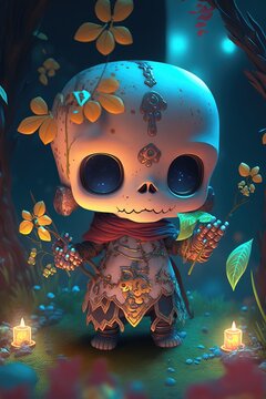 A esqueleton skulll partying 