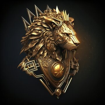 majestic geometric golden  lion