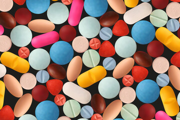 Realistic medicine tablet collection.Realistic medicine tablet set