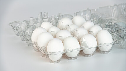 Plastic carton of farm fresh eggs