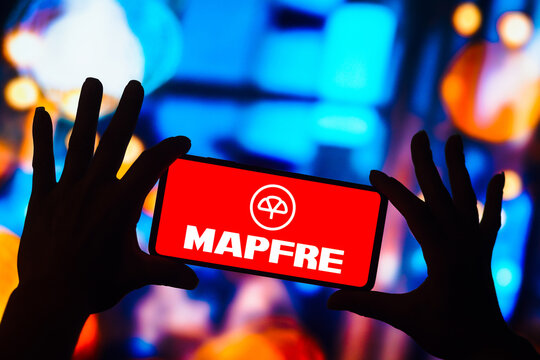 December 24, 2022, Brazil. In this photo illustration, the MAPFRE logo is displayed on a smartphone mobile screen