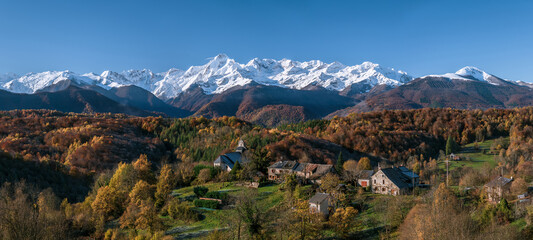 Mountain village in the Ariege Pyrenees in southwest France
