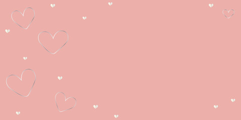 pink background with hearts valentines day