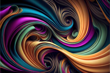 Obraz premium Abstract fractal background. AI generated art illustration. 