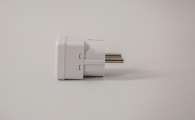 Universal plugs adapters white on background. High quality photo