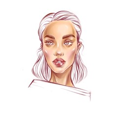beautiful illustration with cartoon heroine