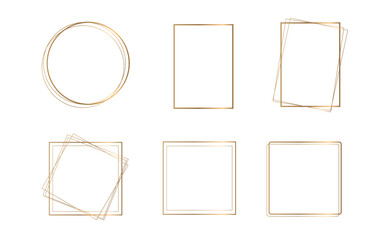 geometric golden square shape frames