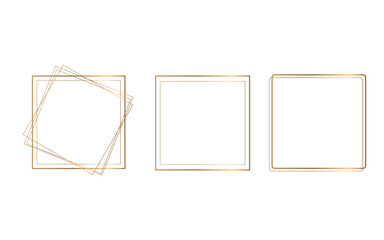 geometric golden square shape frames