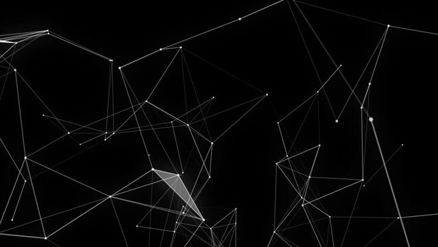 Abstract digital connection. Moving points with lines. Data technology. Network, weaving. Video 4k.