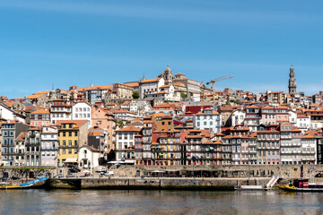 City of Porto on the hill above Douro river, Portugal