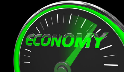 Economy Speedometer Gauge Level Good News 3d Illustration