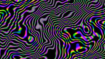 Psychedelic trance style distorted neon color wave background