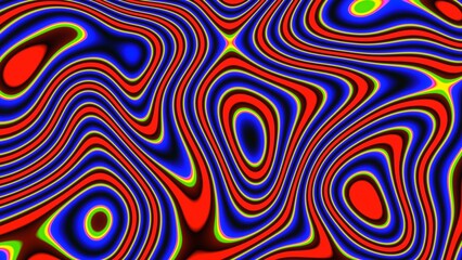 RGB Color Psychedelic Distorted Line Art Background
