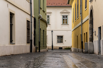 A narrow street in the town, Budapest, Buda Castle
