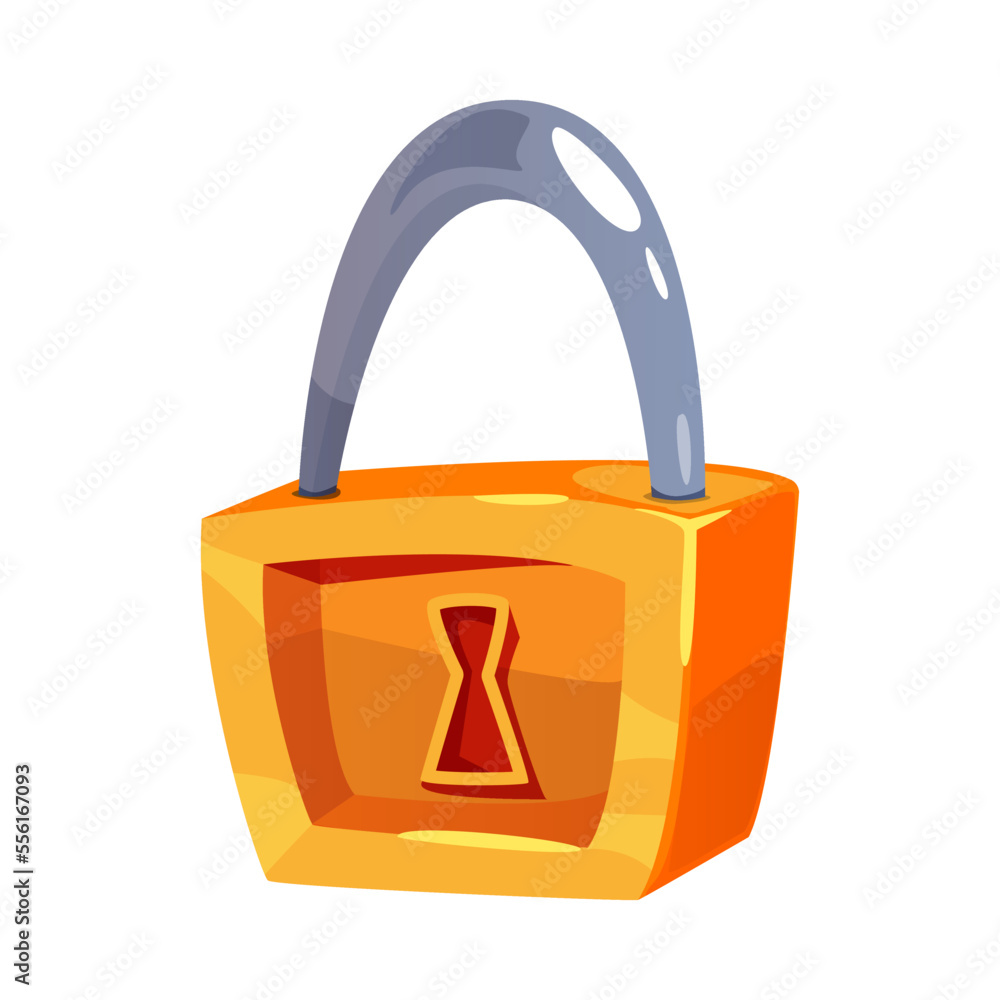 Poster golden padlock with key hole as game object vector illustration