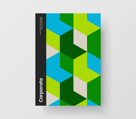 Premium placard vector design layout. Modern geometric pattern company identity illustration.