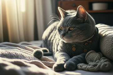 Layering for Warmth and Style with a Grey Cat