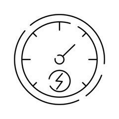 Electric car line icon. Electrical automobile cable contour and plug charging black symbol. Eco friendly electro auto vehicle concept. Vector electricity illustration