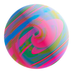 Sphere with an abstract pattern on a white background. Design element with abstract blurred colorful pattern.