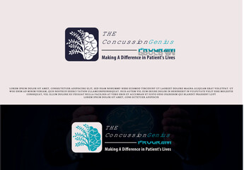 Concussion vector illustration logo design, the concussion program, concussion logo, brain logo.