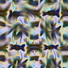 Naklejka premium Marbled floral decorative pattern. Seamless botanical wash for organic all over print. Retro fashion tile. 