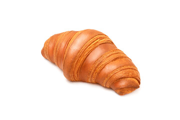 French croissant isolated on a white background. Fresh pastries